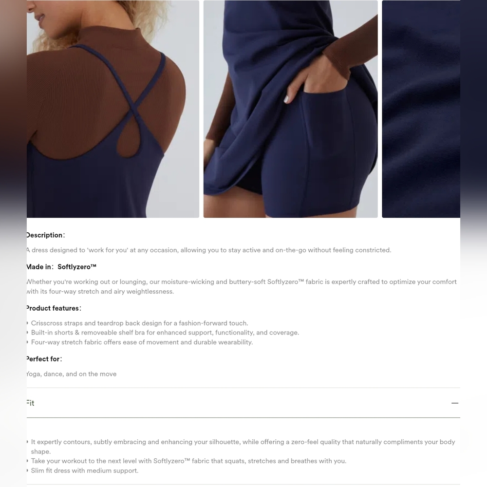 👝HALARA Softlyzero™ Plush Backless Active Dress, Small - Picture 10 of 14